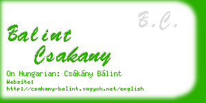 balint csakany business card